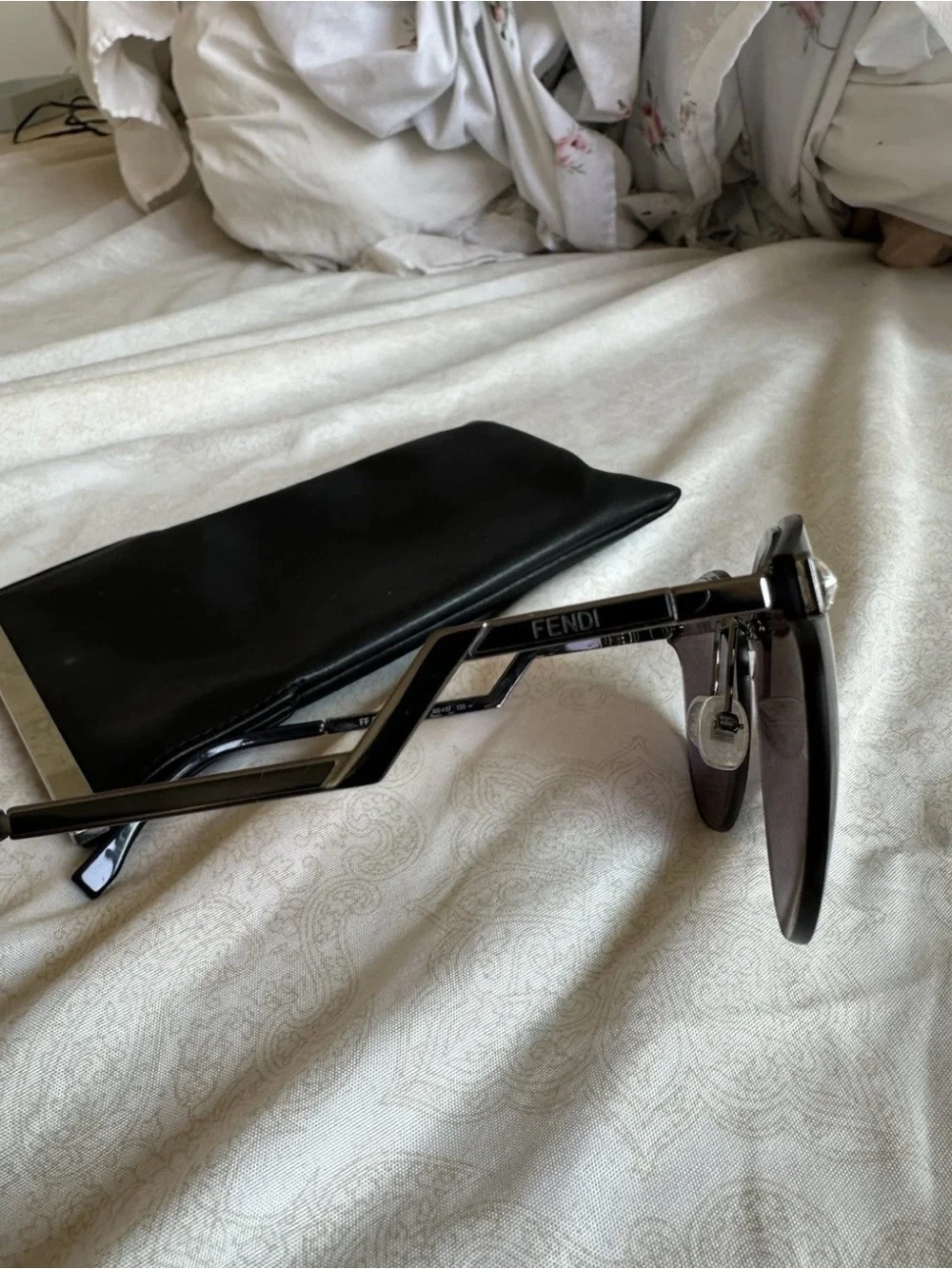 Fendi Mirrored Rimless Cat Eye Sunglasses